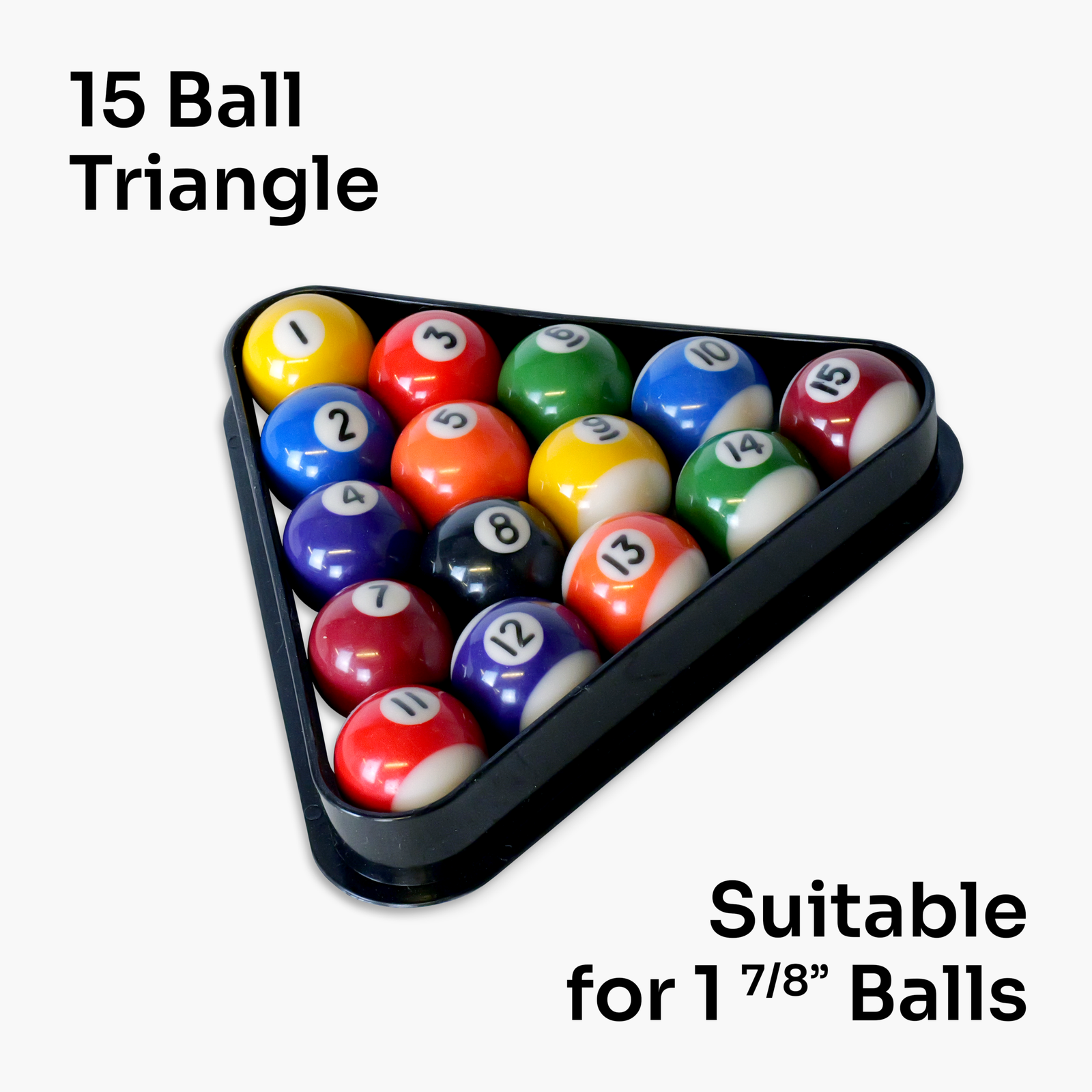 1 7/8-Inch Black Plastic 15-Ball Triangle Rack - Image 2