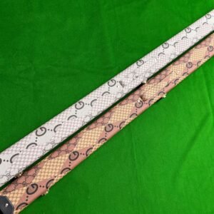 Brown Beige Three-Quarter Hard Cue Case with Chalk Pocket