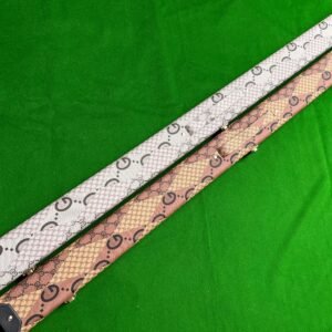 Brown Beige Three-Quarter Hard Cue Case with Chalk Pocket