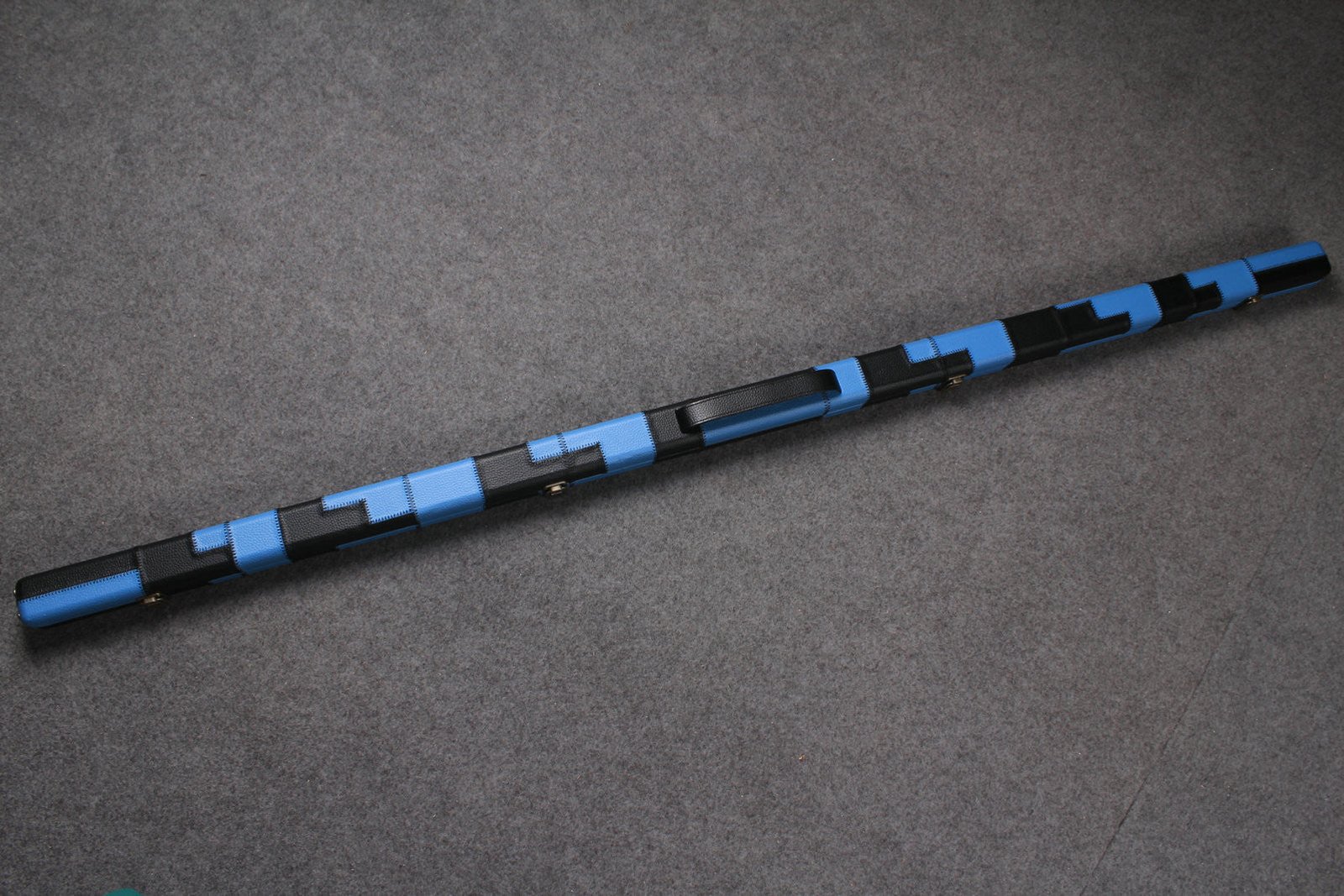 Slim Blue Black One-Piece Cue Case with Stud Ends