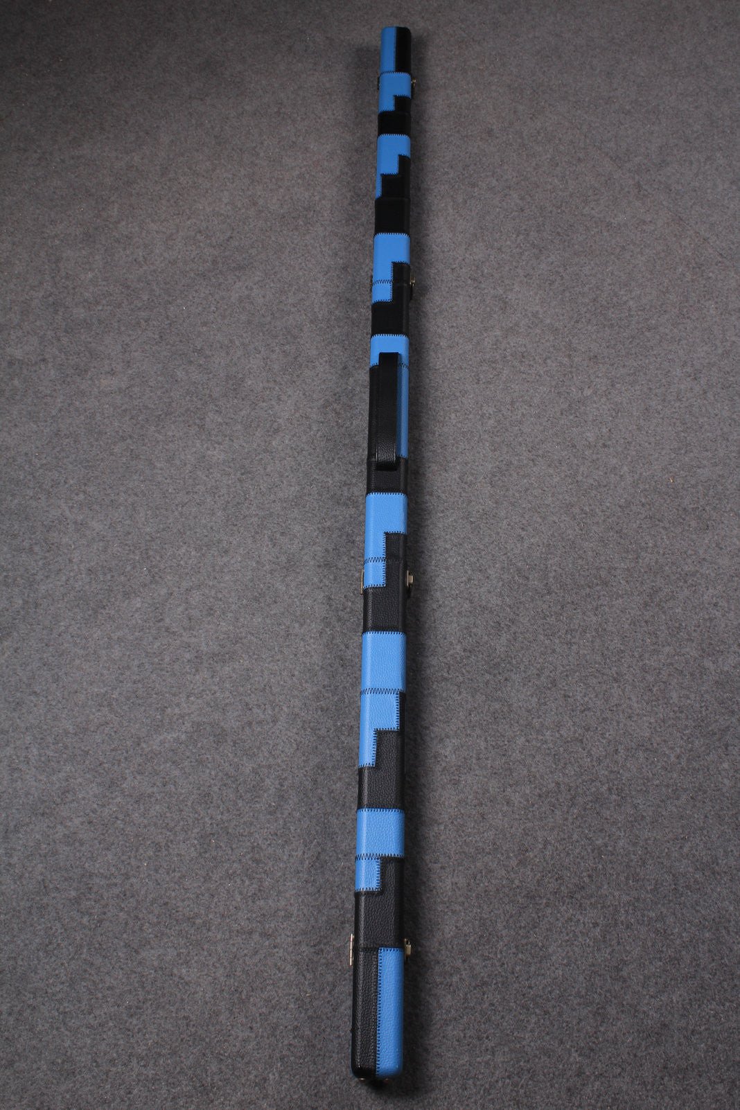 Slim Blue Black One-Piece Cue Case with Stud Ends - Image 2