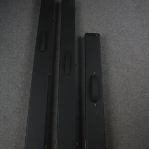 Plain Black 3-Slot Hard Cue Case with Plastic End Caps